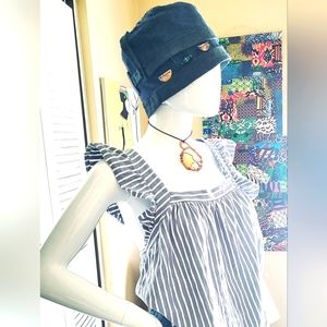 Denim hat jean,beads